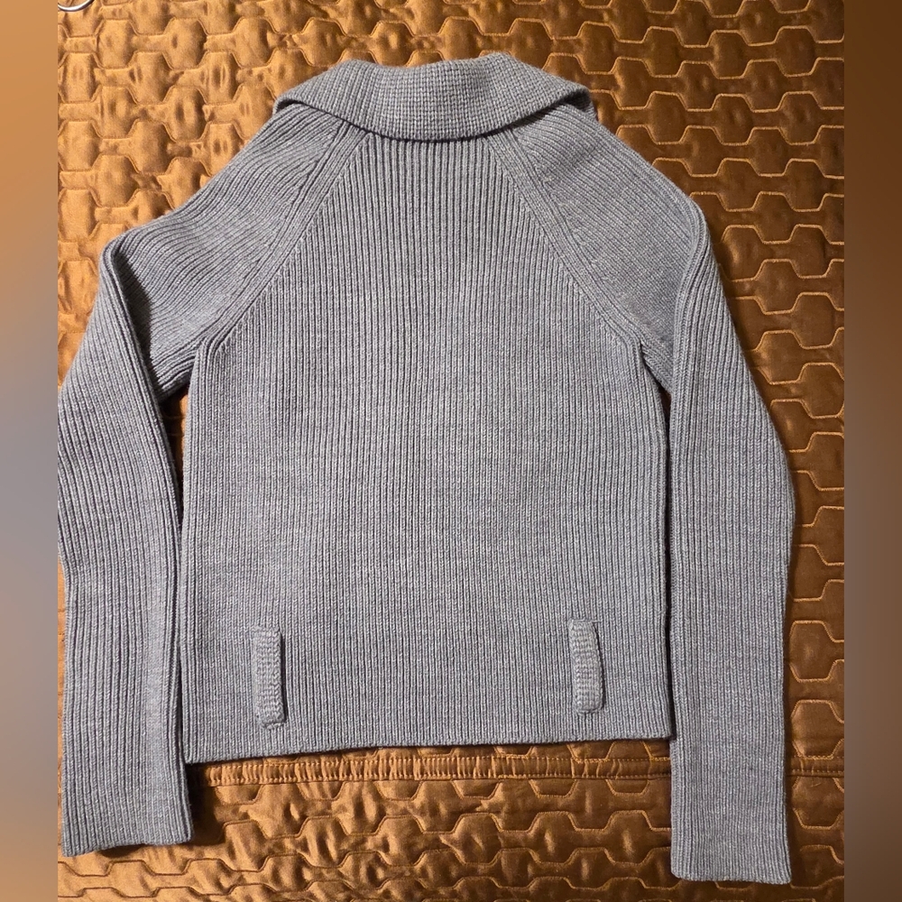 Armani Exchange Full Zip Moto Gray Sweater Jacket, Womens XS - Picture 5 of 9